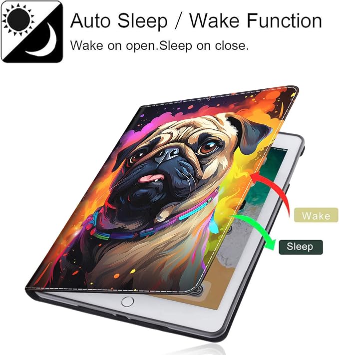 Case for All-New Amazon Kindle Fire HD 8 &amp 8 Plus Tablet (12th Generation/10th Generation 2022/2020 Release) 8 Durable Shockproof Protective Cover，Pug Weightlifting