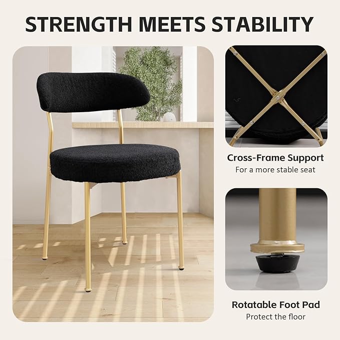 SoarFlash Kitchen Table and Chairs for 2, 24" Dining Table Set for 2 with Boucle Upholstered Chairs, 3 Piece Round Kitchen Table Set, Dining Room Table Set for Small Space, Apartment