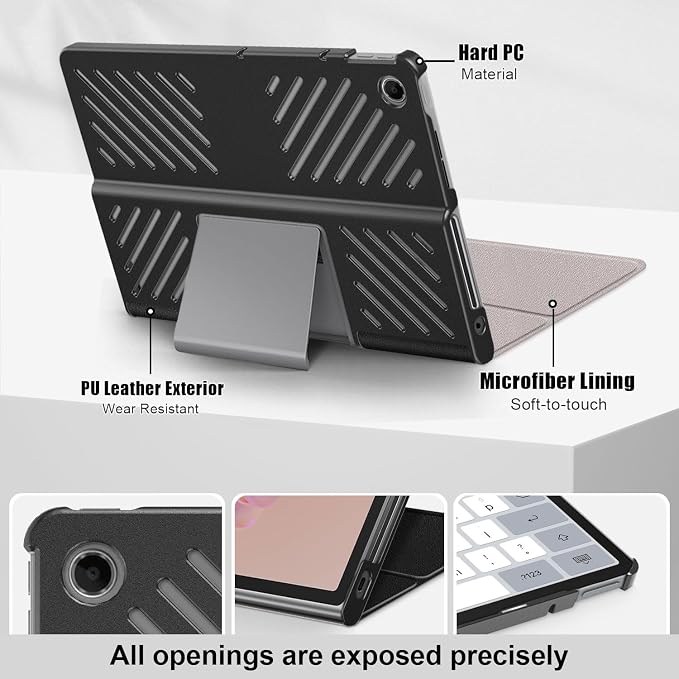 Case Compatible with Lenovo Tab Plus Tablet 2024 Folio Case for Lenovo Tab Plus 11.5 inch (TB351FU) Hard Shell Smart CoverBlack