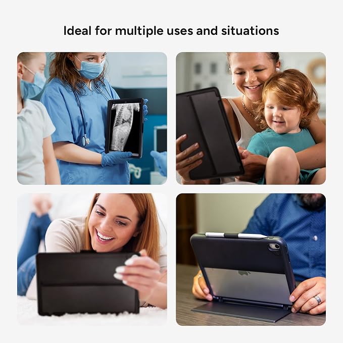 ZAGG Denali iPad 10.2-Inch Case - Ultra-Durable Eco-Friendly Drop-Resistant with Snap-On Screen Protector &amp Infinity Angle Stand Compatible with 7th-9th Gen Black