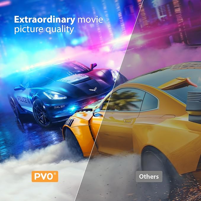 PVO Projector WiFi Portable Mini Projectors 1080P, Phone Screen Can Be Mirrored to Video Projector via WiFi, Movie Projectors Compatible with Smartphone/ Tablet/ Laptop/TV Stick/PS/Type-C/USB Drive