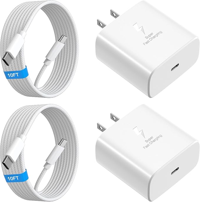 2026 45W Super Fast Charger USB C Android Phone Charger Fast Charging Compatible with Samsung Galaxy S25/S25 Ultra/S25+/S26 Ultra/S26/S26+/S24 Ultra/S23/S22/S20/S21/Note 10Galaxy Tab 6ft C Cable