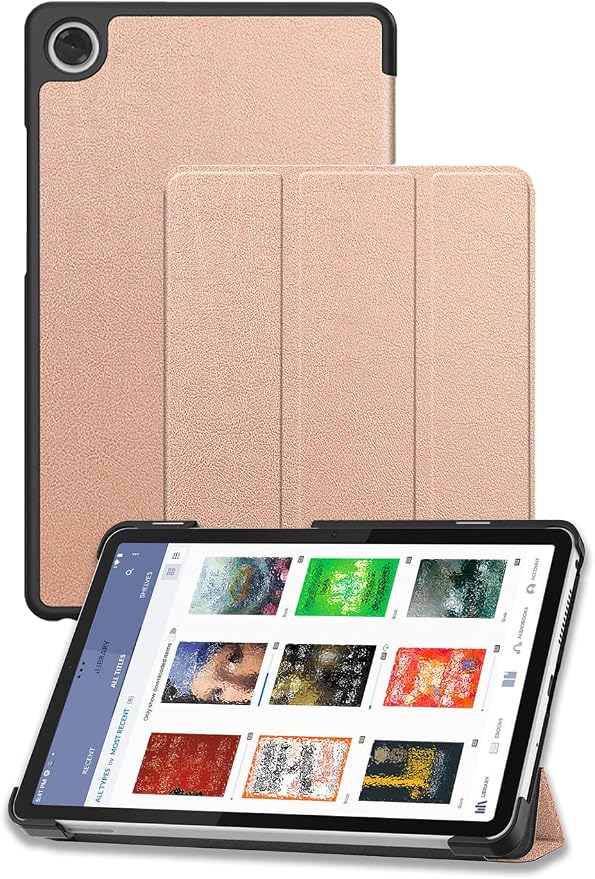 Case for Nook Reading Tablet 8.7 Inch 2026 (Black) | Scratch Resistant Leather Texture Cover with Trifold Stand Auto Sleep/Wake