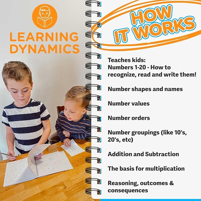 Learning Dynamics 15 Minute Math Program – Numeric & Math Learning Program Includes Flashcards, Manipulatives, Parent Guide Book – Learn Counting, Order, Value, Math Equations for 4-7 Year Olds