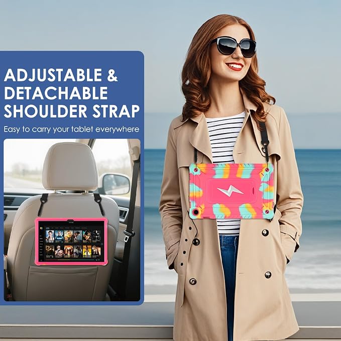 DETUOSI Case for Samsung Galaxy Tab A9+/A9 Plus Case 11 inch 2024/2023 (SM-X210/X216/X218) Heavy Duty Protection Shockproof Rugged Case for Galaxy Tab A9 Plus with Stand and Shoulder Strap