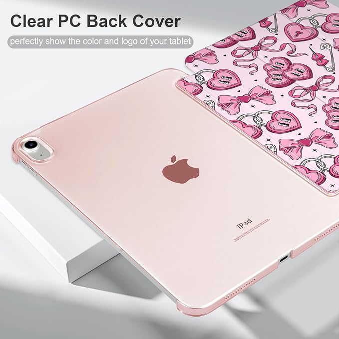 MecBevia Case for iPad (A16) 11th Generation 11 Inch (2025) iPad 10th Generation 10.9 Inch (2022) Hard PC Back Cover Auto Wake/Sleep Pastel Waves