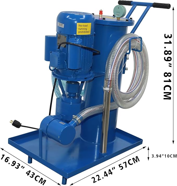 220V Filtering Machine Portable Hydraulic Oil Filter Cart Single Cylinder