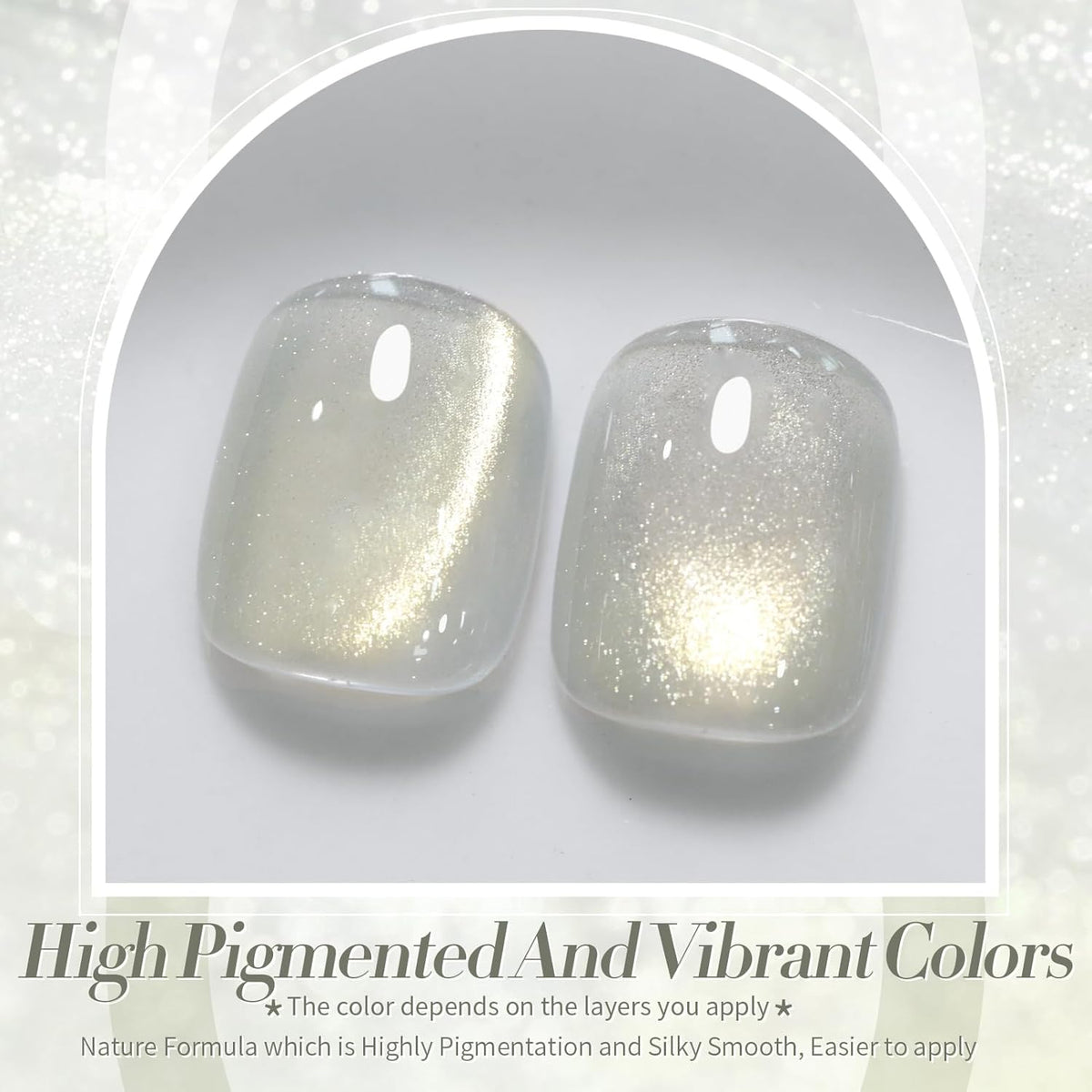 BORN PRETTY Gold Cat Magnetic Eye Gel Nail Polish Holographic Glitter Gel Polish Glass Magnetic Gel Nail Polish 15ML