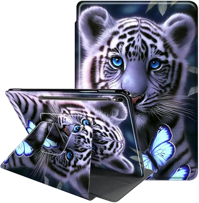Case for Samsung Galaxy Tab A9 8.7-Inch 2023360 Degree Rotating Multi-Angle Viewing Protective Cover with Auto Sleep/Wake-Blue Butterfly