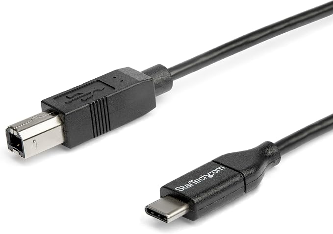 StarTech 3.3ft/1m USB-B to USB-C Cable USB 2.0 Data Cord (USB2CB1M)