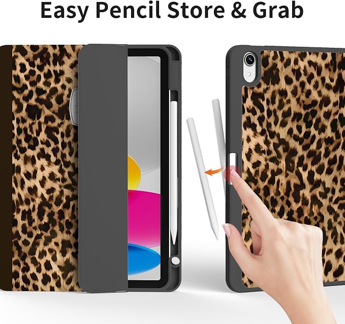Case for iPad 11th Generation A16 Chip (2025) iPad 10th Generation Case 10.9-inch (2022) Trifold Stable Stand Protective Soft TPU Back Cover with Pencil Holder Black