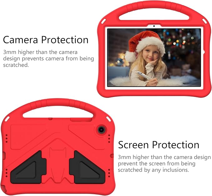 Galaxy Tab A9+ Case Kids Friendly EVA Rubber Stand Handle Grip Shockproof Protective Lightweight Cute Case Cover for Galaxy Tab A9 Plus 11 SM-X210 X215 X217 - Black