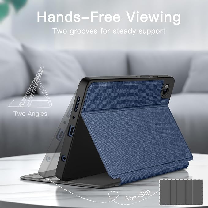 JETech Folio Case Cover for Samsung Galaxy Tab A9 8.7 Black | Multi-Angle Stand Cover Slim Protective Cover Auto Wake/Sleep