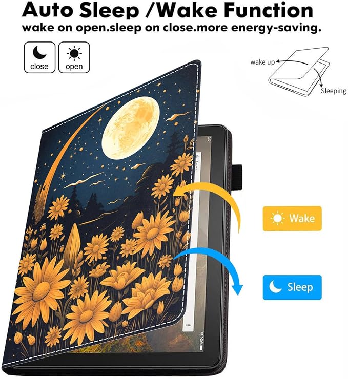Case for Amazon Kindle Fire HD 10 Tablet 10.1 (9th/7th Generation 2019/2017 Release) Slim Folding Stand Folio Cover with Card Slot &amp Auto Wake/Sleep - African American Girl