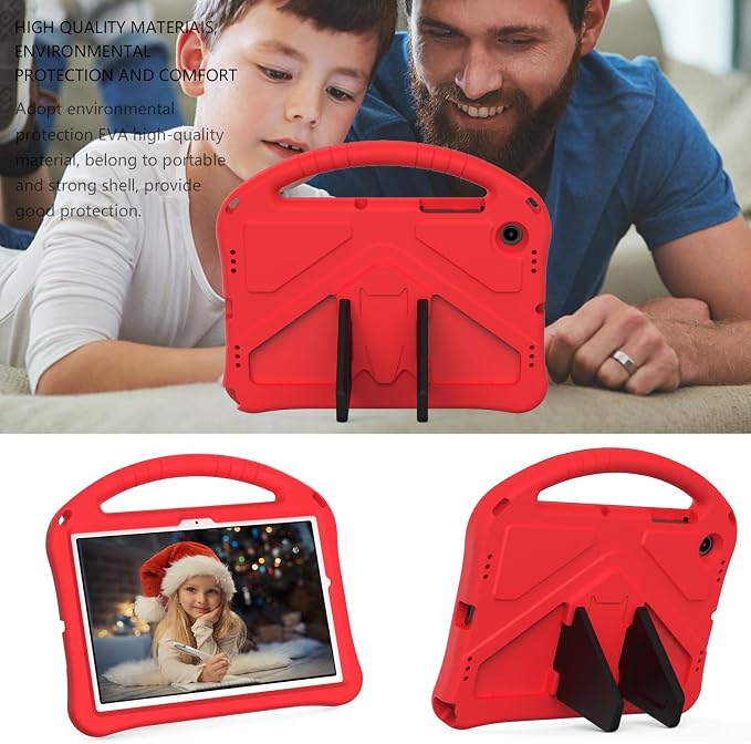 Galaxy Tab A9+ Case Kids Friendly EVA Rubber Stand Handle Grip Shockproof Protective Lightweight Cute Case Cover for Galaxy Tab A9 Plus 11 SM-X210 X215 X217 - Black
