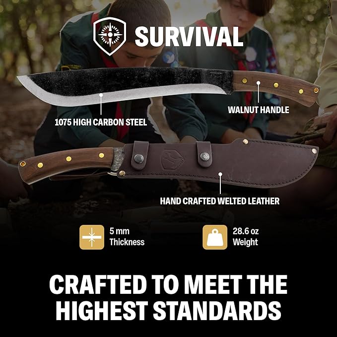 Condor Tool & Knife Survival Machete with Walnut Handle