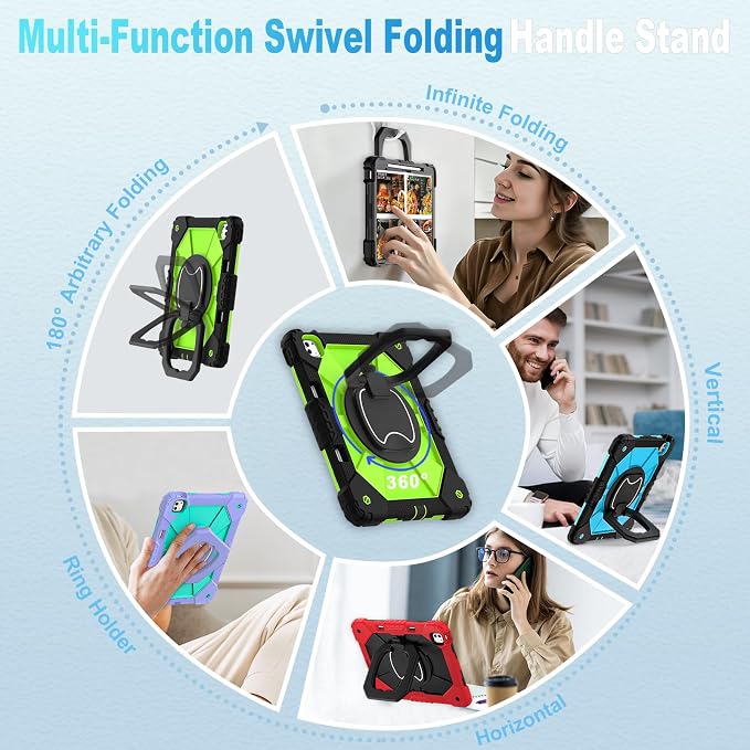 WESOROL Case for iPad Pro 13 Inch M5 2025 / M4 2024 (7th Gen) with Screen Protector/360° Rotating Stand/Pencil Holder/Shoulder StrapMilitary Grade Shockproof iPad Case 13 Inch iPad Pro M5/M4Black