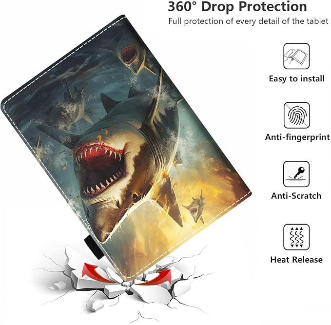 Case for Amazon Kindle Fire HD 10 Tablet 10.1 (9th/7th Generation 2019/2017 Release) - PU Leather Folio Case with Smart Auto Wake/Sleep African American Girl