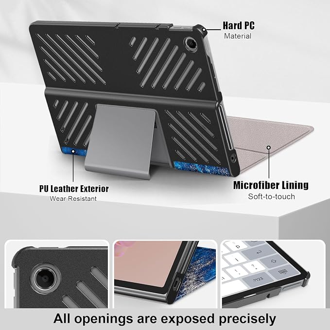 Case Compatible with Lenovo Tab Plus Tablet 2024 Folio Case for Lenovo Tab Plus 11.5 inch (TB351FU) Hard Shell Smart CoverBlack