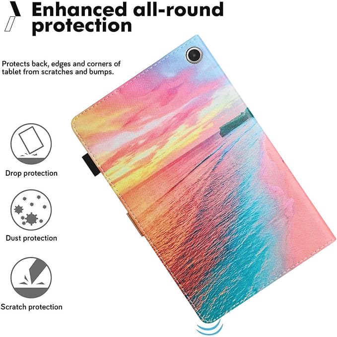 Case for Amazon Fire Max 11 Tablet (13th Generation 2023 Release) Auto Wake/Sleep Premium PU Leather Folding Stand Cover with Pen Holder &amp Multiple Viewing Angles - Beach