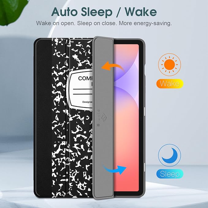 Fintie Slim TPU Case for Samsung Galaxy Tab S10 Lite/S10 FE/S9 FE 5G 10.9 | Tri-Fold Viewing Stand Full Protection S Pen Holder Auto Sleep Wake Black