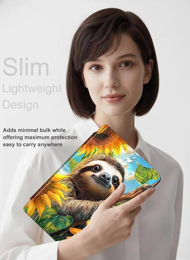 for iPad 11th Generation (A16 2025) 11 / iPad 10th Gen 10.9 2022 Case 360° Rotating PU Leather Stand Cover with Auto Sleep/Wake Shockproof TPU Backl Raccoon Perched