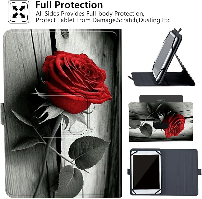 Universal Case for 10.6 inch 11 inch TabletUniversal Case for 10.6-11 Inch Touchscreen TabletSlim PU Leather Stand Folio Shell Cover with 360 Degree Rotatable Kickstand ViewingAbstract Sun Leaf