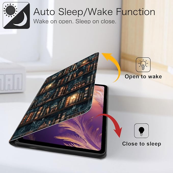 for iPad 11th Generation (A16 2025) 11 / iPad 10th Gen 10.9 2022 Case 360° Rotating PU Leather Stand Cover with Auto Sleep/Wake Shockproof TPU Backl Raccoon Perched