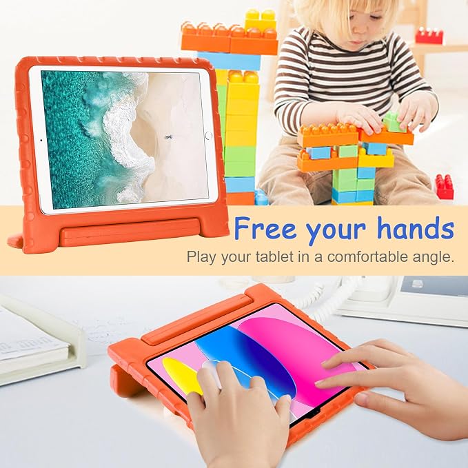 Kids Case for iPad Pro 11 M5/M4 &amp iPad Air 11 (2026/2025/2024) Shockproof Case with Pencil Holder Techcircle Light EVA Foam Handle Stand Bumper Protective Child Friendly Drop Proof Cover Black