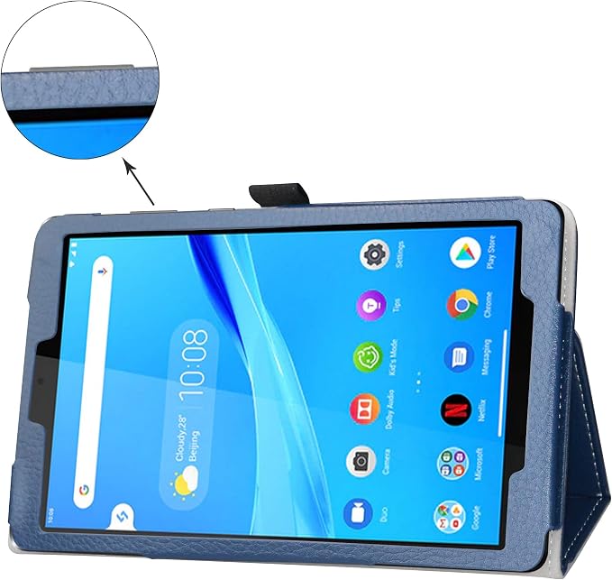 Bige for Lenovo Tab M8 FHD (2nd Gen) CasePU Leather Folio 2-Folding Stand Cover for Lenovo Tab M8 FHD (2nd Gen) TB-8705F 8 Tablet(Only fit Lenovo TB-8705F)Black
