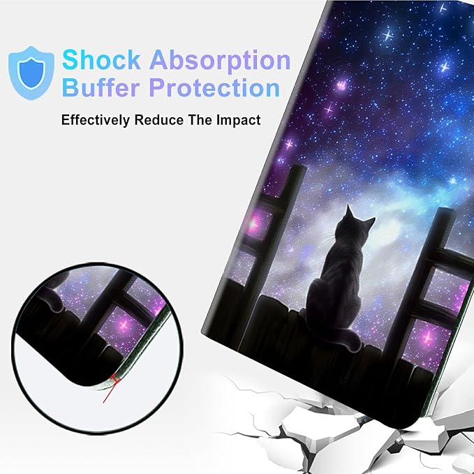 for Microsoft Surface GO 3/GO 2 Case with Adjustable Stand &amp Auto Wake/Sleep PU Leather Slim Smart Protect Cover - African Women Red Hair