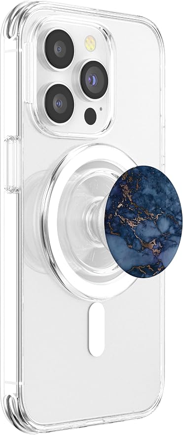 Elegant Dark Jewel Tone Navy &amp Copper Marble Pattern PopSockets PopGrip: Swappable Grip for Phones &amp Tablets
