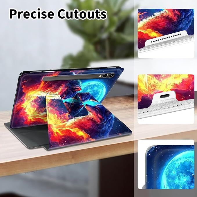 for Samsung Galaxy Tab A9 Plus Case 11 Inch 2024 2023 (SM-X210/X216/X218)360 Degree Rotating Smart Cover Case with Auto Sleep/Wake-Beautiful Highland Cow