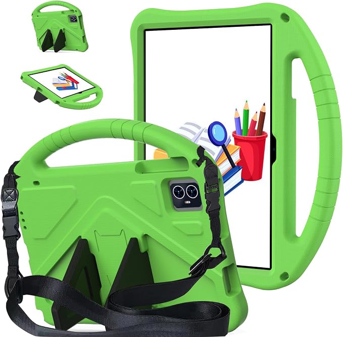 for Revvl Tab 2 Case 2025 Kids EVA Cover with Strap Handle Stand for Tmobile Revvl Tab 2 Case 10.1'' Black