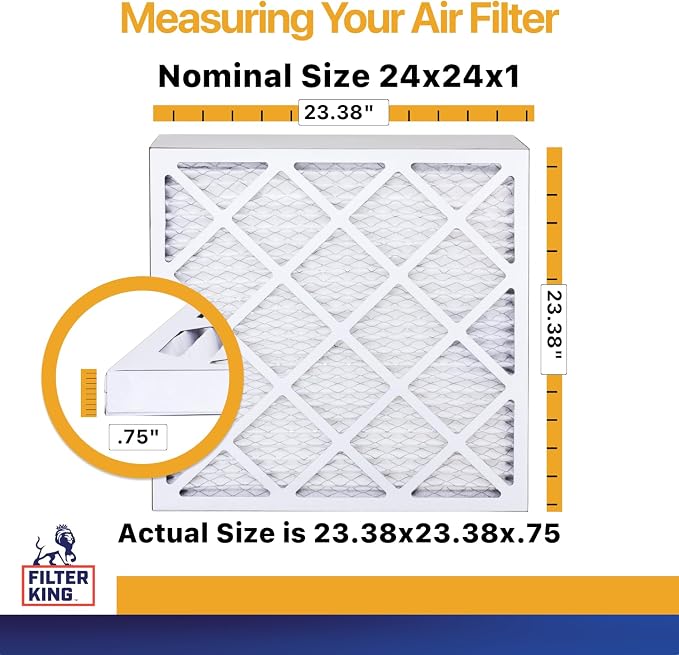 Filter King 24x24x1 Air Filter | 4-PACK | MERV 13 HVAC Pleated A/C Furnace