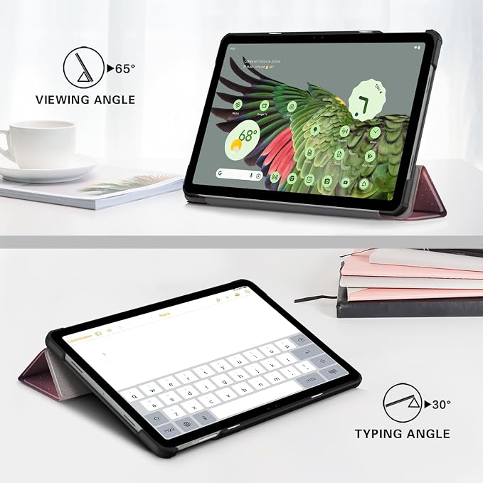 Case for Google Pixel Tablet 11inch 2023 Release Folio Slim Cover Lightweight Hard Shell Protective Case with Multi-Angle StandBlack