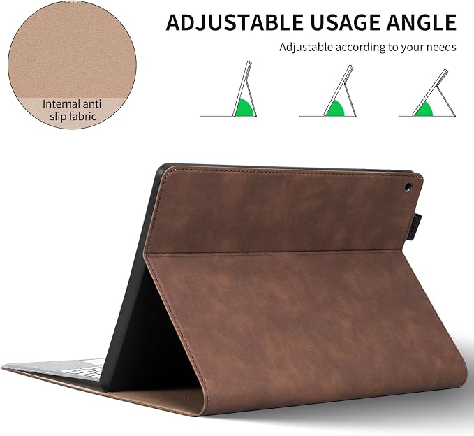 for Microsoft Surface Pro 12 inch Case 1st Edition (2025) Leather Protective Shell Protection Cover Compatible with Type Cover Keyboard and Pencil Holder.Black