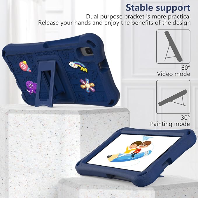 Case for iPad 10.2 Inch 2021/2020/2019/ iPad Pro 10.5 Inch/Air 3rd Gen (2019) Shoulder Strap Kickstand Children Friendly Anti-Scratch Shockproof Case Lightpurple