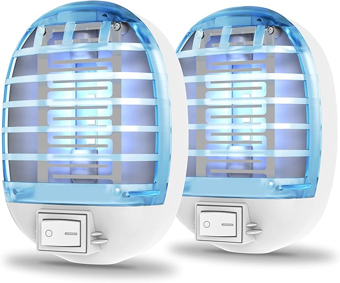 Bug Zapper Indoor, Electronic Fly Trap Insect Killer, Mosquitoes Killer Mosquito Zapper with Blue Lights for Living Room, Home, Kitchen, Bedroom, Baby Room, Office(2 Packs)