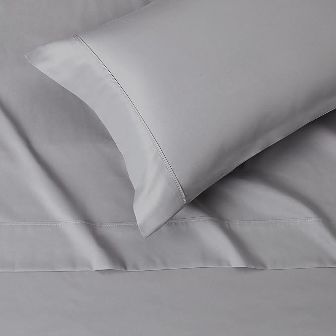 Amazon Basics Lightweight Super Soft Easy Care Comfortable Microfiber 3 Piece Bed Sheet Set With 14-inch Deep Pockets, Twin XL, Dark Gray, Solid