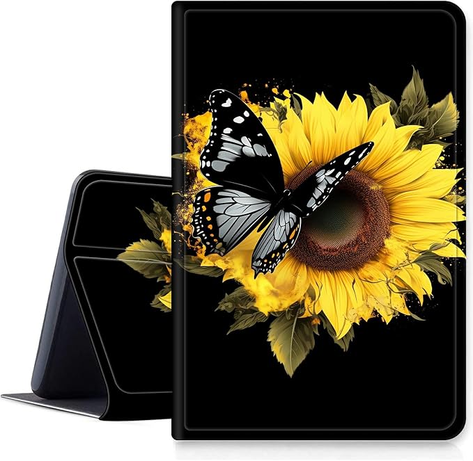 Case for Fire 7 Tablet &amp Fire 7 Kids (12th Gen 2022 Release) - Slim PU Leather Protective Smart Cover with Auto Sleep/Wake &amp Multi-Angle StandBlue Dandelion