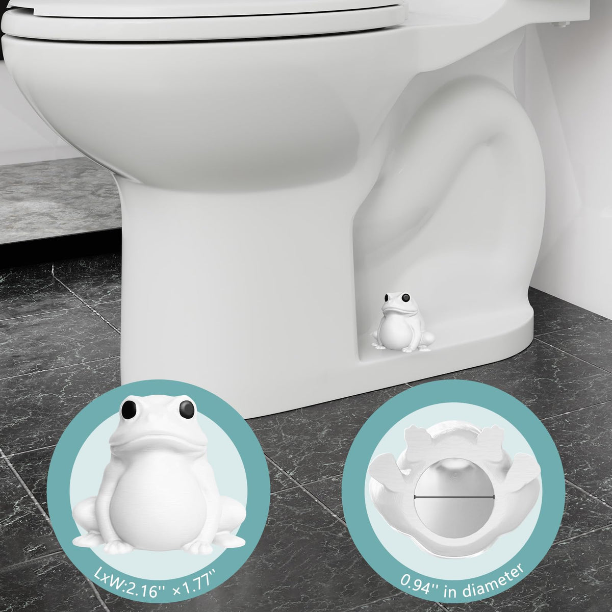 boeemi Frog Toilet Bolt Covers Decorative Glow in The Dark- 2PCs Toilet Screw Caps Luminous Green PLA Cute Bathroom Decor Accessories Push-on Install