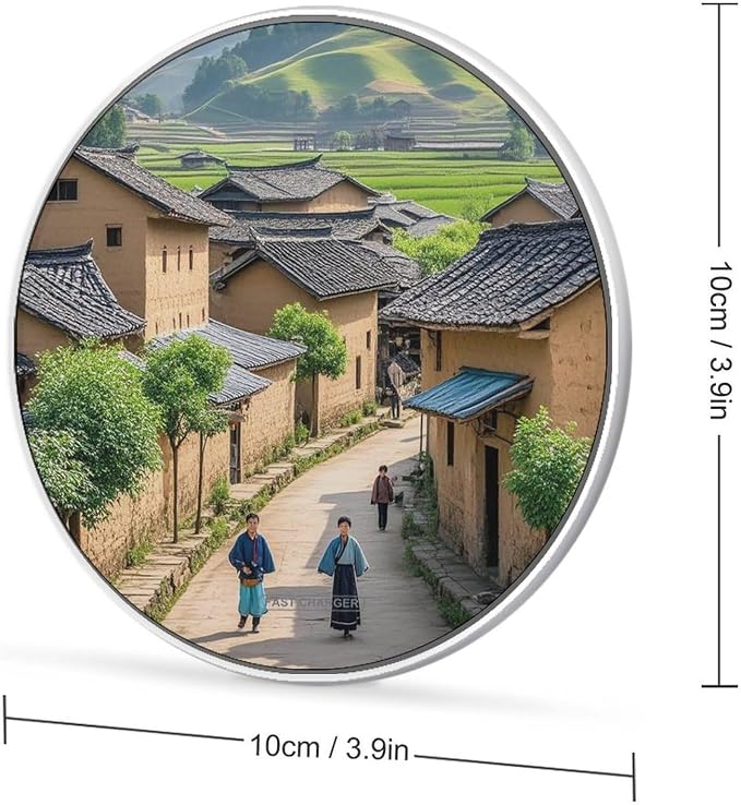 Ancient Town Wireless Charger Portable 10W Fast Wireless Charging Pad Compatible with Phone Ultra-Thin Charging Station Lightweight Charger Mat for Travel Home Office Desk
