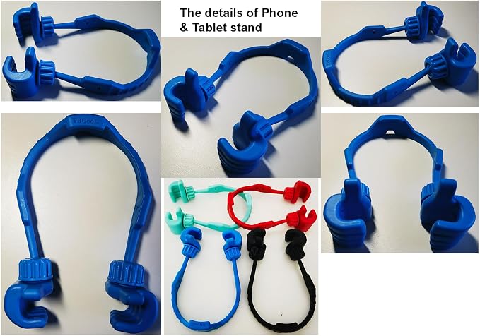 4 Pack Adjustable Holder for PhoneTablet and E-ReadersThumbs Up Lazy Phone StandBlue/Black/Red/Turquoise 5.63 x 3.66 x 1.77Inch