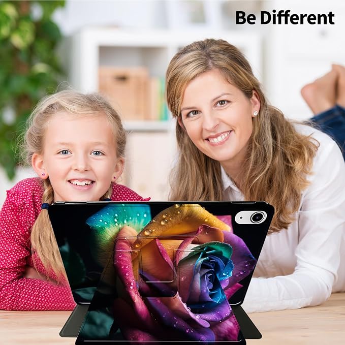 for iPad 9th Generation Case (2021)/8th Gen (2020)/ 7th Gen (2019) 10.2 Inch-360 Degree Rotating Multi-Angle Viewing Protective Cover with Auto Sleep/Wake-Art Mandala Flower