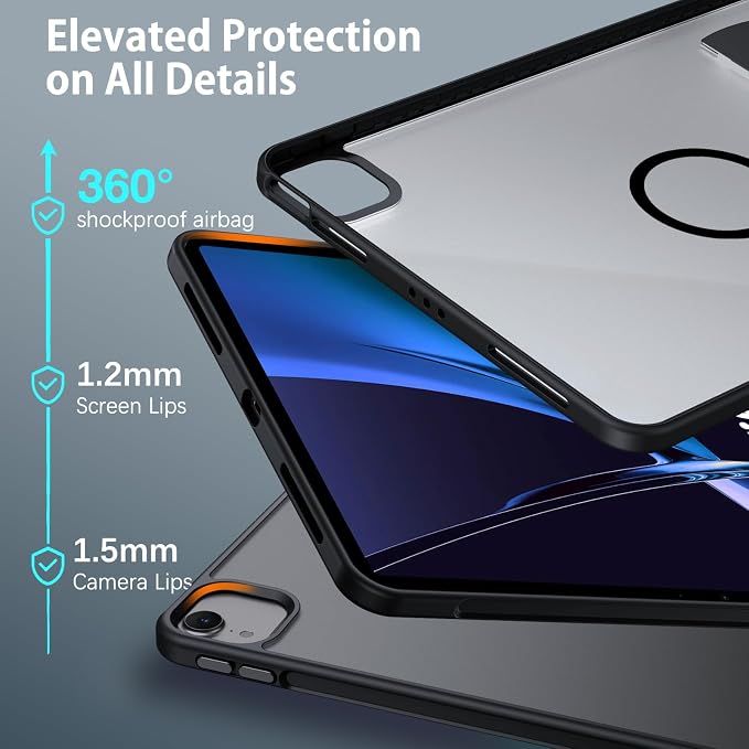 BENTOBEN for iPad Air 11 Case M3/M2 2025/2024 with Invisible StandiPad Air 7th/6th Gen Magnetic CaseTranslucent Matte Shockproof Protective Tablet Cover for iPad Air 5th/4th Gen 10.9 2022Black