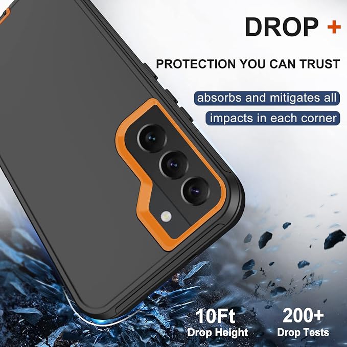 for Samsung Galaxy S22 Plus Case with Belt Clip Holster 2X Screen Protector [Military Grade Protection] Heavy Duty Full Body Shockproof Rugged Protective Cover for Samsung S22 Plus 5G Black