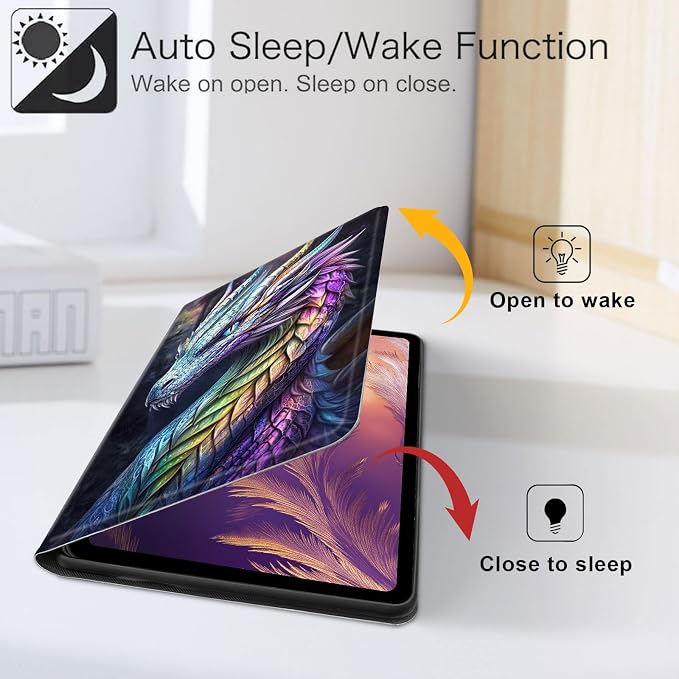 for iPad 11th Generation (A16 2025) 11 / iPad 10th Gen 10.9 2022 Case 360° Rotating PU Leather Stand Cover with Auto Sleep/Wake Shockproof TPU Backl Raccoon Perched