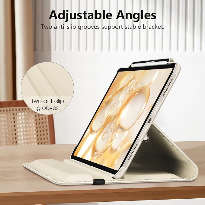 Fintie Rotating Case for iPad Air 13-inch M4/M3/M2 (2026/2025/2024) | 360° Swivel Stand Landscape &amp Portrait Viewing Shockproof Protective Cover Pencil Holder Auto Sleep/Wake Black