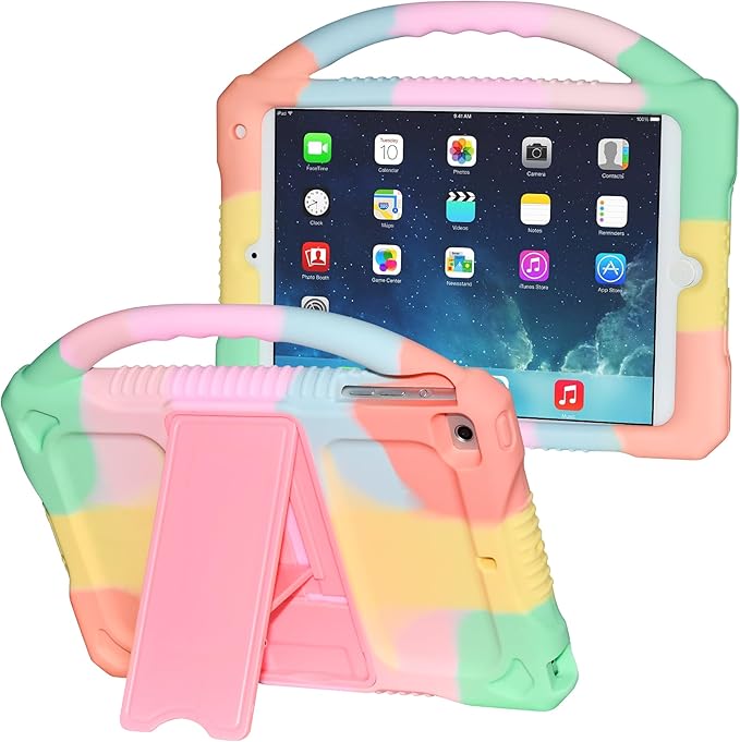 Kids Case for iPad mini 5 4 3 2 1Shockproof Protective Silicone Cover for Apple 7.9 inch Kids iPad mini/Mini 2/Mini 3/Mini 4/Mini 5 Case with Stand Handle (Blue)